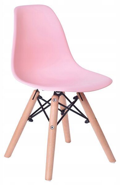 Kids Modern detská stolička s drevenými nohami Farba: ružová