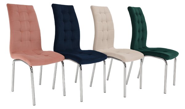 KONDELA Jedálenská stolička, béžová Dulux Velvet látka/chróm, GERDA NEW