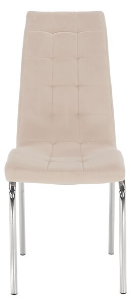 KONDELA Jedálenská stolička, béžová Dulux Velvet látka/chróm, GERDA NEW