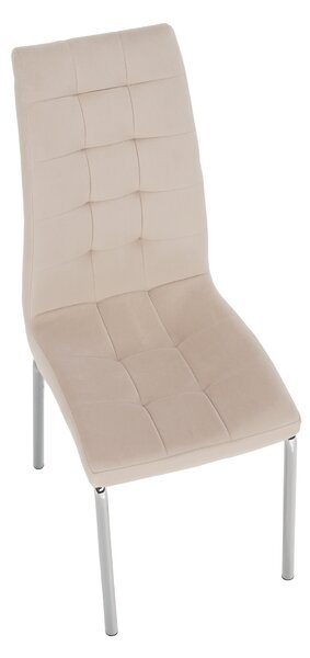 KONDELA Jedálenská stolička, béžová Dulux Velvet látka/chróm, GERDA NEW