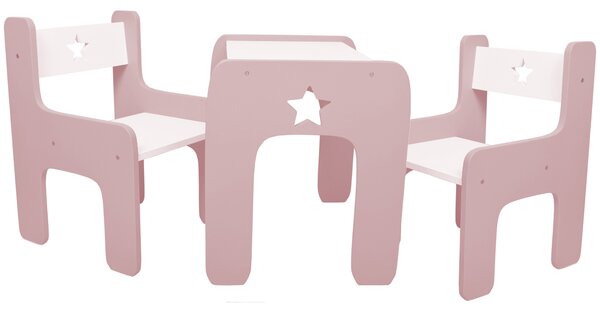 WoodStar Dizajnový detský stolík a stolička 3v1 Farba: ružová