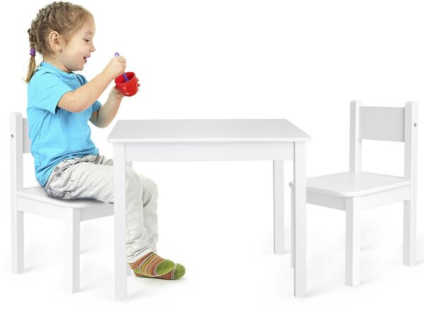 Vulpi Yeti stôl pre deti + 2 stoličky biele