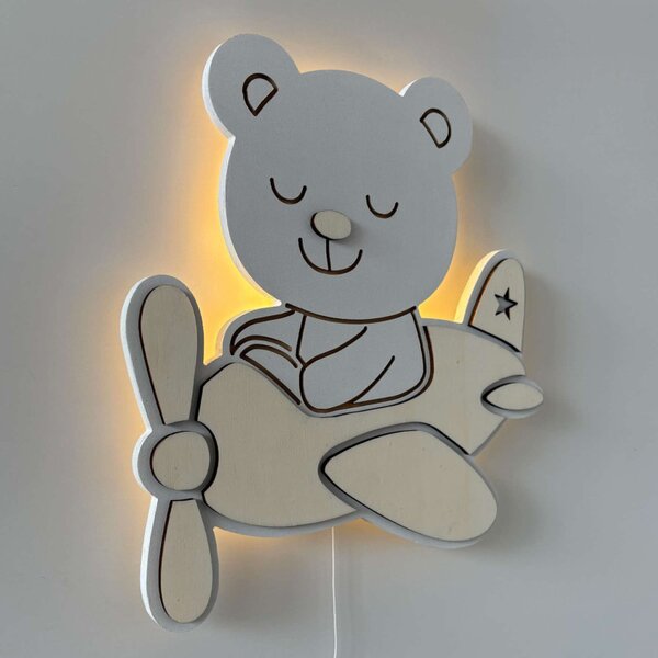 LED lampa Medvedík v lietadle – Detské nočné svetlo na stenu | SENTOP LED0592