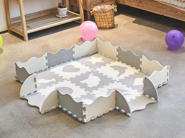 Vulpi Penová podložka na hranie Puzzle white