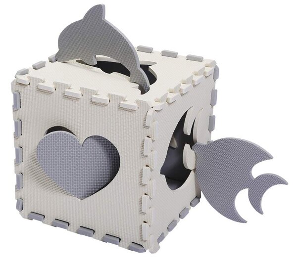 Vulpi Penová podložka na hranie Puzzle white