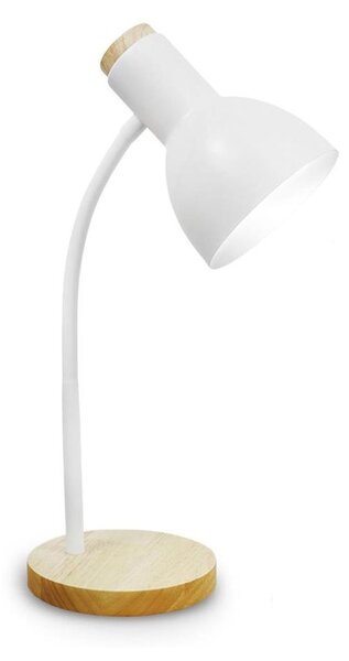 Stolná lampa MARMA 1xE27/40W/230V biela/kaučukovník