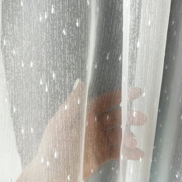 Voálová hotová záclona Rain s čipkou biela(rôzne rozmery)