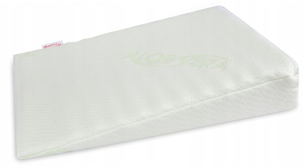 Dojčenský vankúš - klin Sensillo biely Luxe s aloe vera 30x37 cm do kočíka