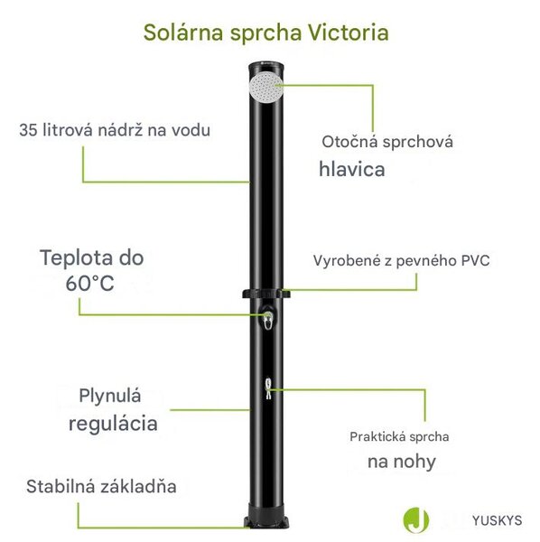 Záhradná solárna sprcha Victoria 35 L