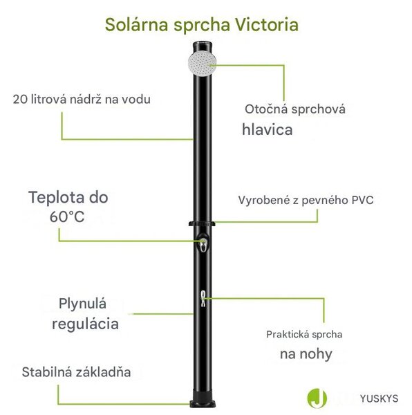 Záhradná solárna sprcha Victoria 20 L