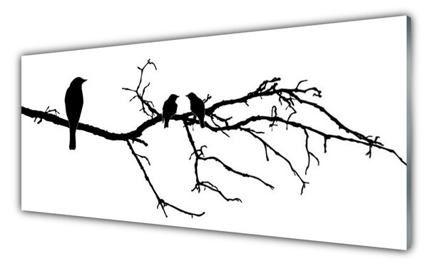 Nástenný panel  Vtáky vetva umenie 125x50 cm
