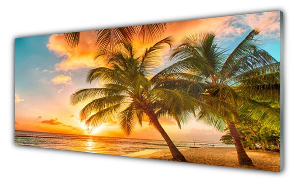 Nástenný panel  Palma strom more krajina 125x50 cm