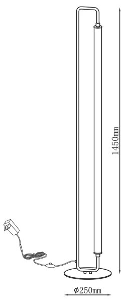 LED stojacia lampa FELICJA LED/24W/230V 4000K čierna