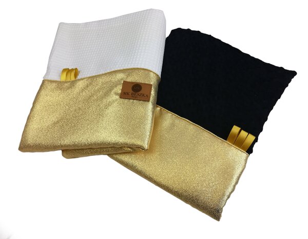 Vulpi Zlatá deka do kočíka + vankúš Farba: čierna-zlatá