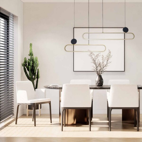 LED luster na lankách FLORENTYNA LED/48W/230V 4000K zlatá/čierna