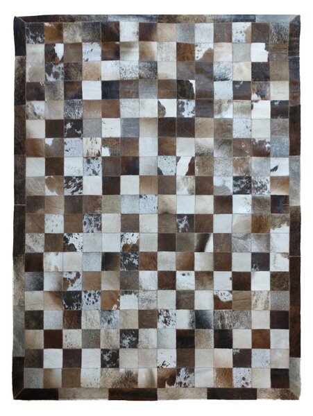 Luxusný kožený koberec patchwork - trikolor