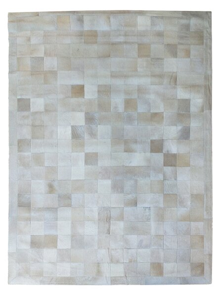 Luxusný kožený koberec patchwork - svetlý