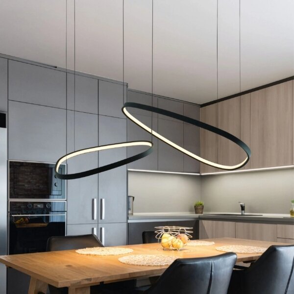 LED luster na lanku MICHELLE LED/48W/230V 4000K čierny