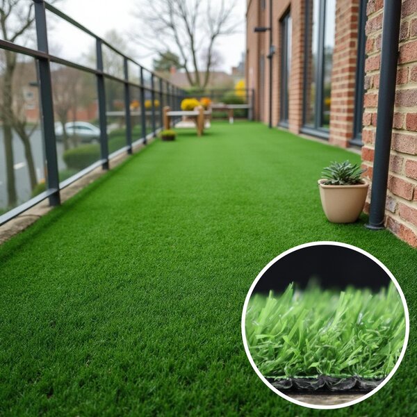 Trade Concept, Umelá tráva Pure Green, vyrezať kruh, šíře 2m,4m, zelená
