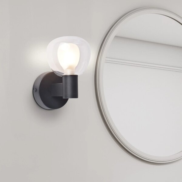 Kúpeľňové nástenné svietidlo POLA 1xG9/5W/230V IP44 čierne/číre