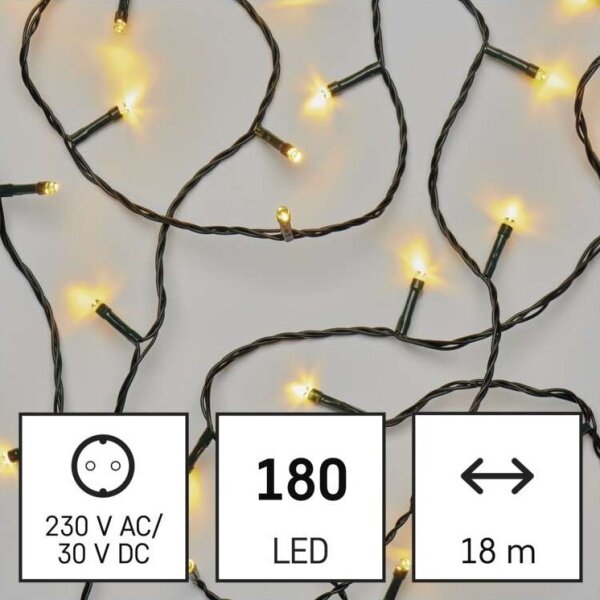 LED vianočný vonkajší svetelný reťazec 180xLED/23m IP44 teplá biela