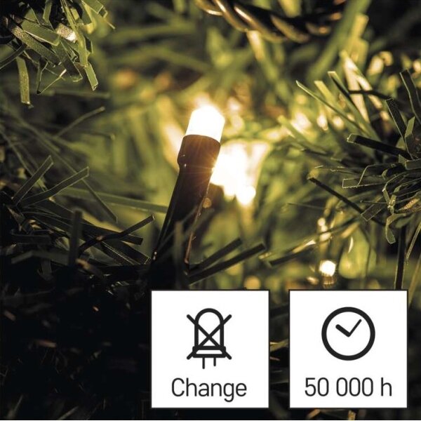 LED vianočný vonkajší svetelný reťazec 180xLED/23m IP44 teplá biela