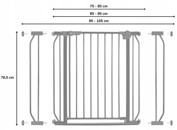 Zábrana na dvere, schody Lionelo Truus Slim 75-105 cm Farba: čierna