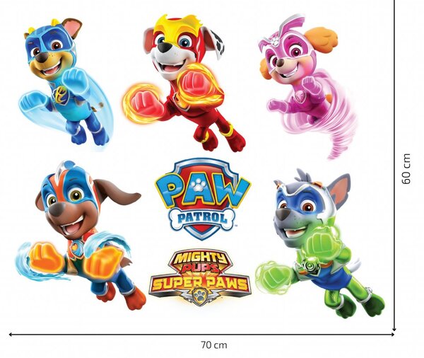Samolepka na stenu "PAW Patrol - Mighty Pups"
