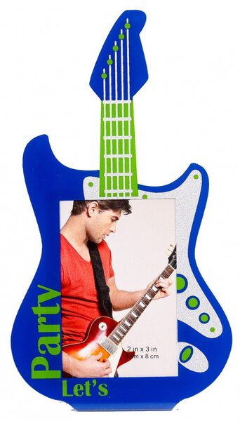 Akrylový fotorámik 5x8 PLAY GUITAR modrý
