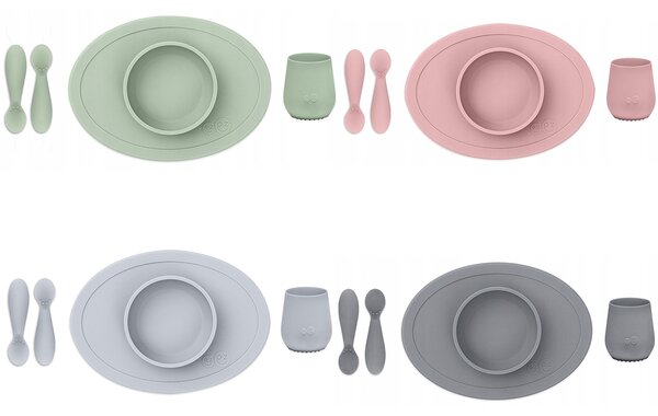 Silikónová jedálenská sada pre deti EZPZ First Food Set Farba: zelená