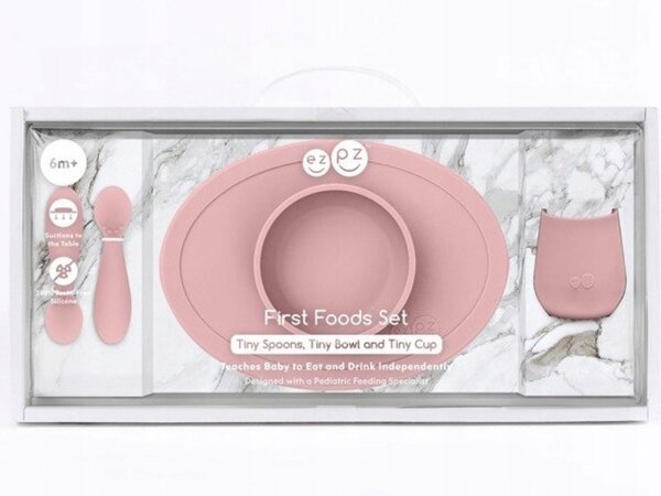 Silikónová jedálenská sada pre deti EZPZ First Food Set Farba: zelená
