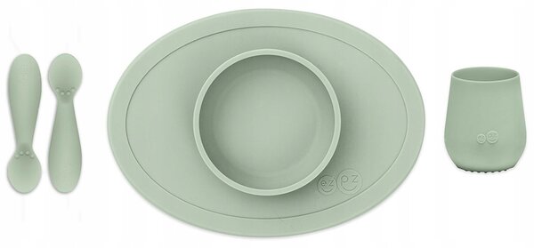 Silikónová jedálenská sada pre deti EZPZ First Food Set Farba: zelená