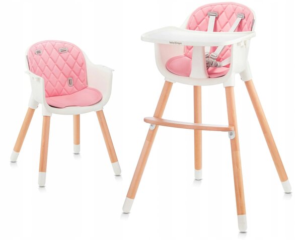 Vulpi Detská stolička na kŕmenie Baby Tiger 2v1 Farba: ružová