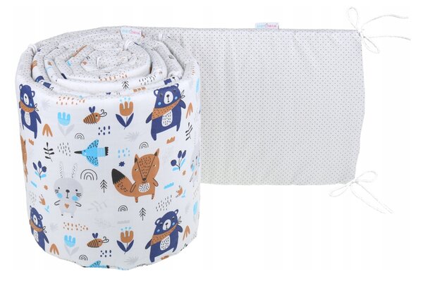 BabiM Mantinel do postieľky Baby 180x30 Farba: sivá-sovičky