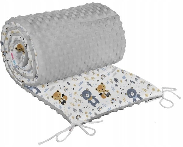 BabiM Mantinel do postieľky Minky 180x30 Farba: modrá-autíčka