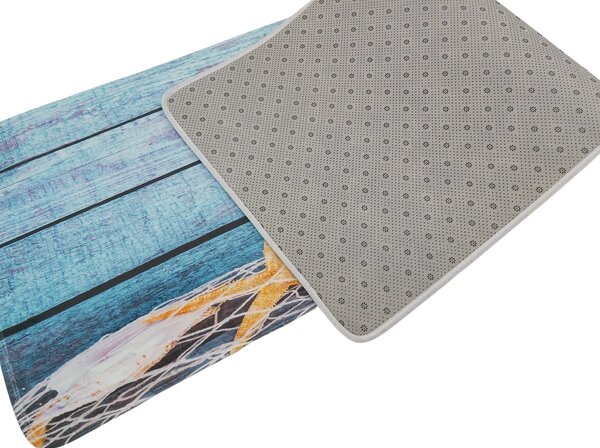 Apextextil , Protišmyková 3D predložka More, 60x180, modrá, kúpeľňa