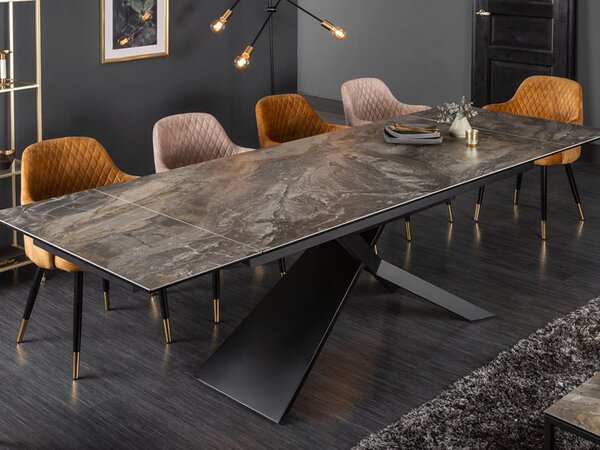 Euphoria jedálenský stôl 180-220-260 cm čierna/sivá