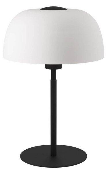 Stolová lampa Solo 2, mliečne sklo/čierna
