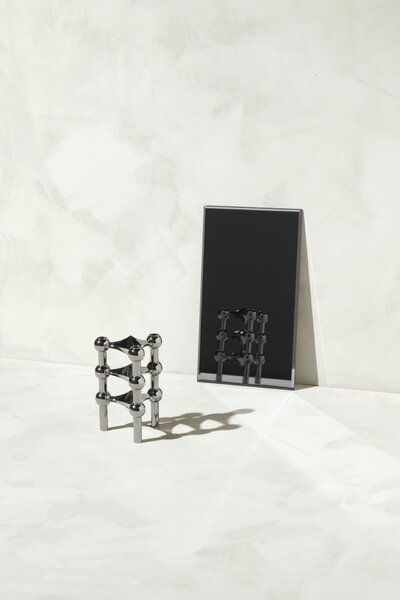 Designový svietnik STOFF Nagel Black Chrome