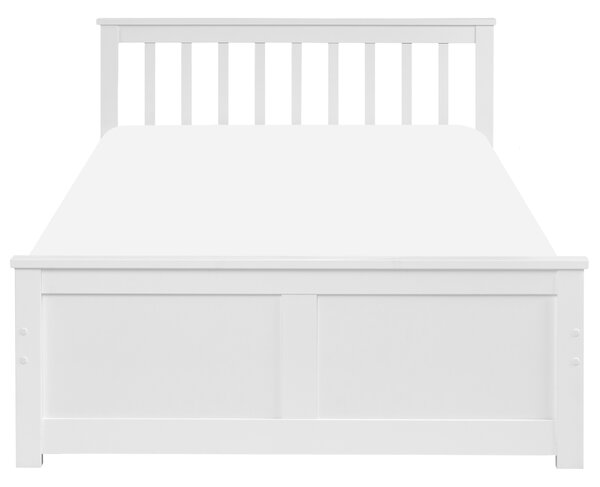 Posteľ biela borovicové drevo MDF 120 x 200 cm s čelom minimalistický štýl spálňa