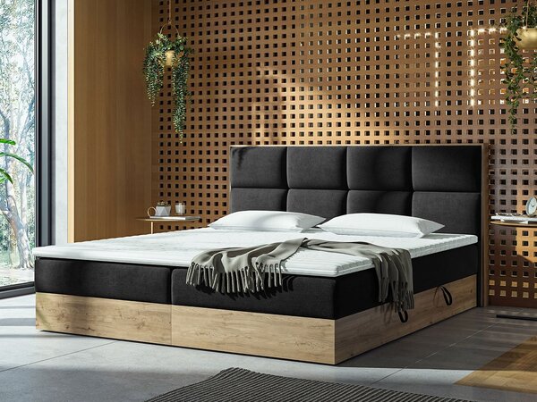Kontinentálna posteľ 180 cm Bolondra (zlatý remeselný dub + soro 100). Vlastná spoľahlivá doprava až k Vám domov. 1051079