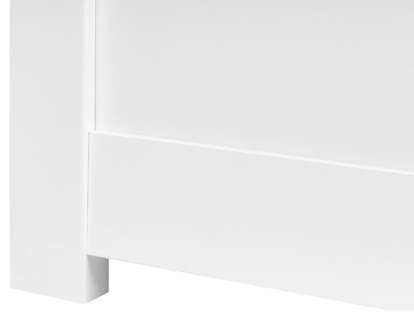 Posteľ biela borovicové drevo MDF 120 x 200 cm s čelom minimalistický štýl spálňa