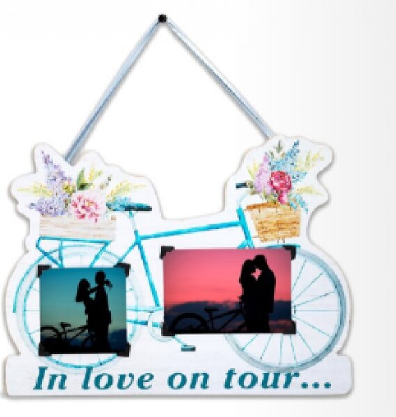 Fotorámik na dve fotky 10x10 a 10x15 Bicyclette
