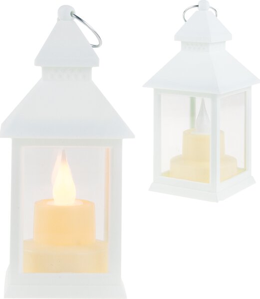Biely LED lampáš, Lampáš so sviečkou, Lampáš na batérie, Plameň