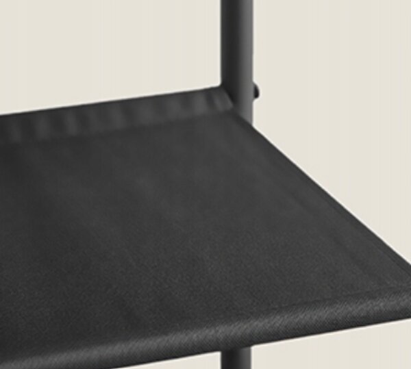 Kovová predsieňová stena LOFT 180 cm, čierna/dub sonoma