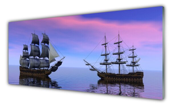 Sklenený obklad Do kuchyne Lode more príroda 125x50 cm