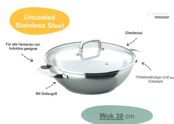 PANVICA WOK 30 cm Chefkoch+Fackelmann - Online Only bytové doplnky, Online Only