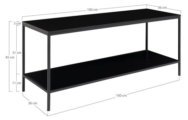 Čierny TV stolík 36x45 cm Vita - House Nordic