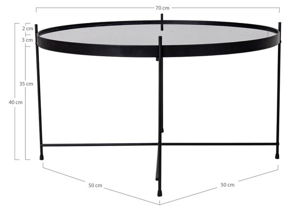 Čierny okrúhly konferenčný stolík ø 70 cm Venezia - House Nordic