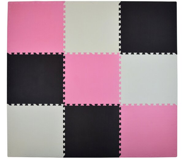 Vulpi Penová podložka na hranie Puzzle XXL 180x180 cm ružové